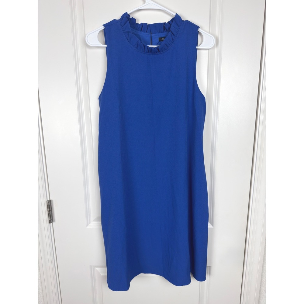 41 Hawthorn‎ Brynne Ruffle Neck Shift Dress Cobalt Blue Medium